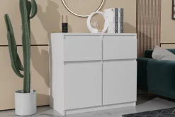 Komody>Meblohand Mała biała komoda do salonu z szufladami 80 cm MONTEGO biały