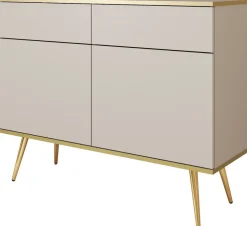 Zestawy Mebli Do Salonu|Komody>PIASKI Mała dwudrzwiowa komoda z szufladami 107 cm ORVIETO beż