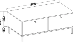 Szafki Rtv></noscript>Lempert Mała dwudrzwiowa szafka RTV 120 cm TOKEN eukaliptus
