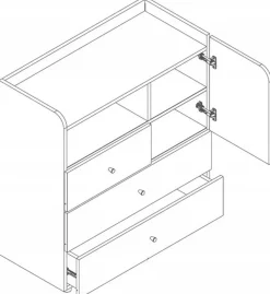 Zestawy Mebli Młodzieżowych|Komody>JUREK Mała komoda do pokoju młodzieżowego z szufladami 90 cm YOKO