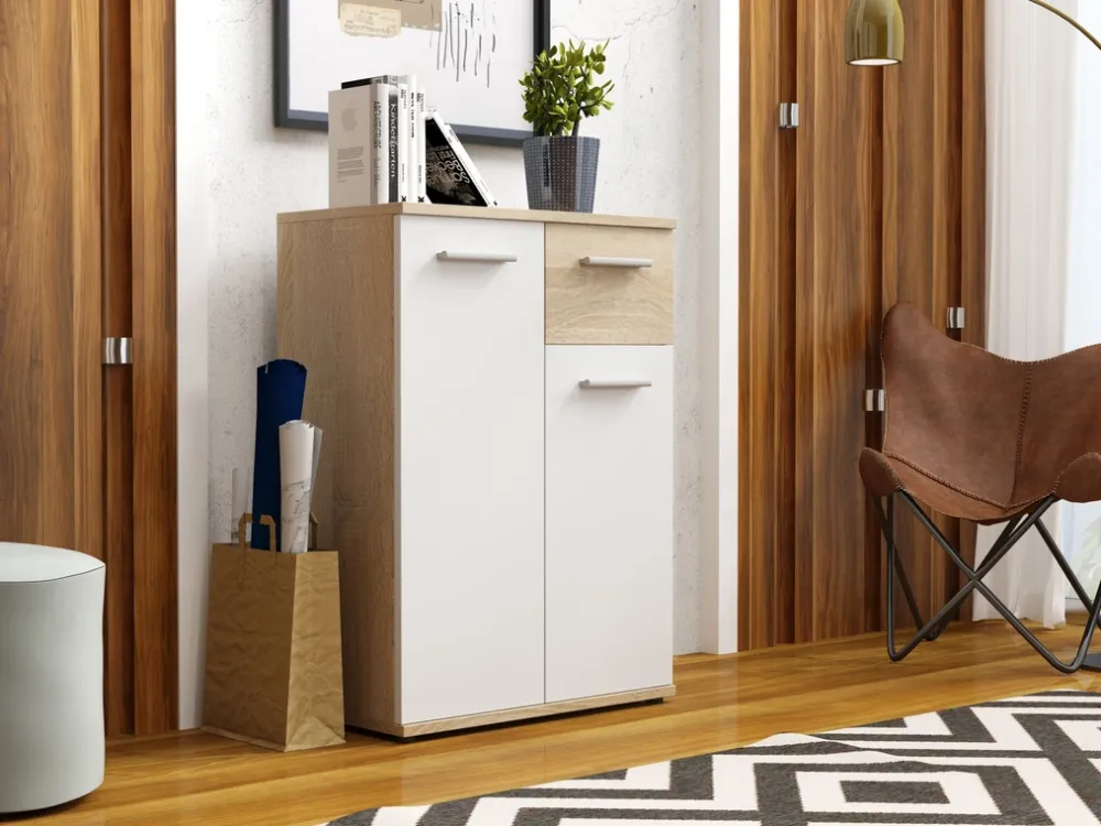 Zestawy Mebli Do Przedpokoju|Komody>Meblohand Mała komoda do przedpokoju z szufladą 60 cm JOVITA dąb sonoma