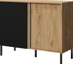 Komody>JUREK Mała komoda do salonu z lamelami 100 cm MALEZJA