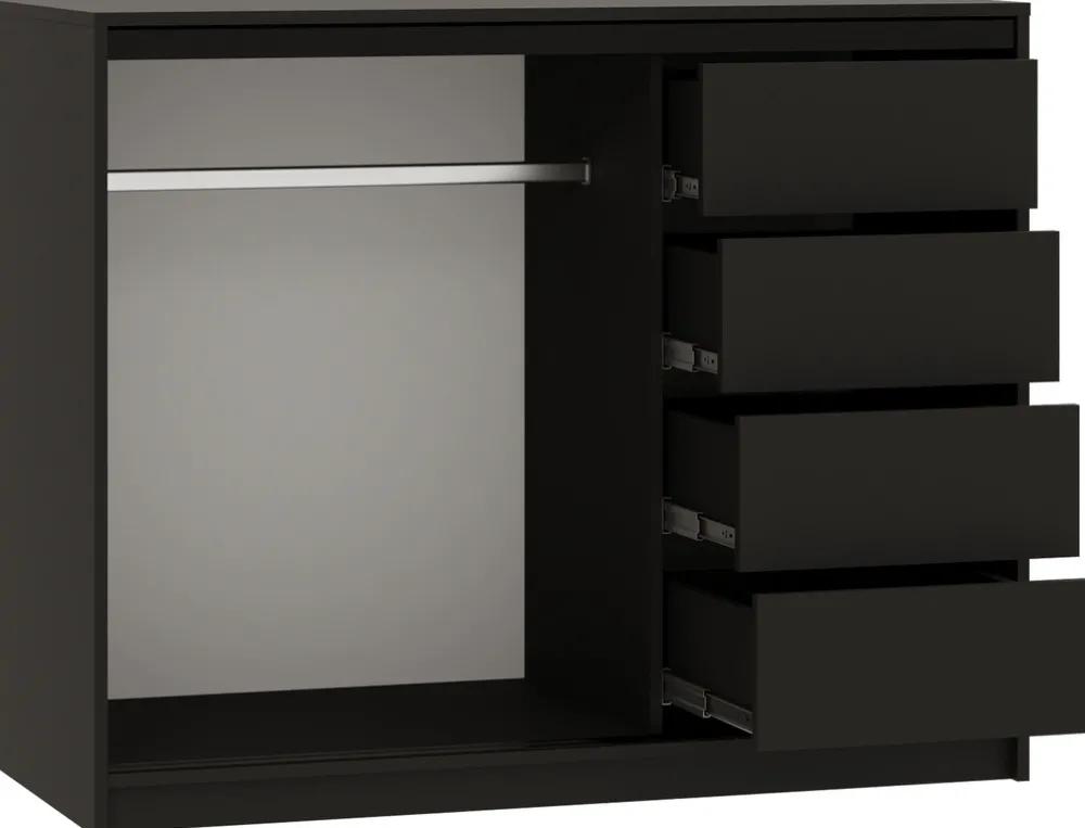 Komody>BROMARKT Mała komoda przesuwna 120 cm z lamelami i szufladami LOFT