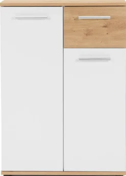 Zestawy Mebli Do Przedpokoju|Komody>Meblohand Mała komoda z szufladą i półkami dąb artisan 60 cm JOVITA