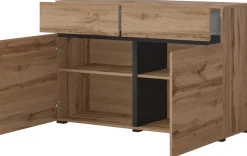 Zestawy Mebli Do Sypialni|Komody>Helvetia Mała komoda z szufladami do salonu 120 cm CROSS dąb wotan