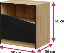 Zestawy Mebli Do Sypialni|Szafki Nocne></noscript>JUREK Mała nowoczesna szafka nocna 50 cm z półką AMADEO