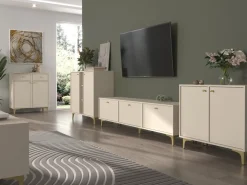 Zestawy Mebli Do Salonu|Szafki Rtv></noscript>Lempert Mała nowoczesna szafka RTV pod telewizor 120 cm TOKEN beż piaskowy