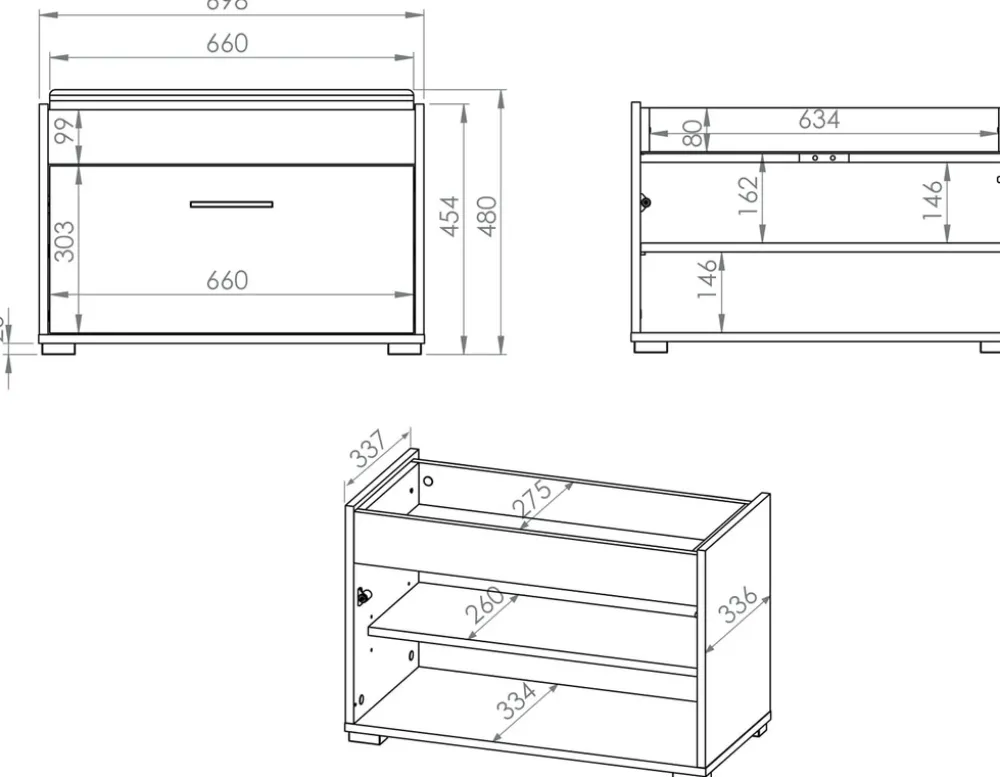 Szafki Na Buty>ML Meble Mała szafka na buty z tapicerowanym siedziskiem 70 cm CARO