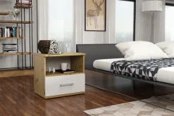 Szafki Nocne>Meblohand Mała szafka nocna do sypialni 48 cm z szufladą GRETA