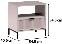 Szafki Nocne>JARSTOL Mała szafka nocna z szufladą nowoczesna LATINA kaszmir