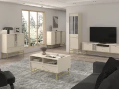 Szafki Rtv>Lempert Mała szafka RTV pod telewizor do salonu 120 cm TOKEN beż piaskowy