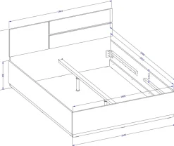 Meble Młodzieżowe|Łóżka Młodzieżowe></noscript>Helvetia Małżeńskie beżowe łóżko do sypialni 160x200 cm CROSS congo