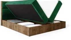 Łóżka Małżeńskie|Łóżka Ze Stelażem>BROMARKT Małżeńskie łóżko kontynentalne 160x200 cm z pojemnikiem LOFT dąb lefkas