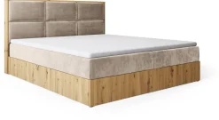 Łóżka Małżeńskie|Łóżka Ze Stelażem></noscript>BROMARKT Małżeńskie łózko kontynentalne 160x200 cm do sypialni LOFT dąb artisan