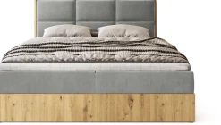 Łóżka Małżeńskie|Łóżka Ze Stelażem></noscript>BROMARKT Małżeńskie łózko kontynentalne 160x200 cm do sypialni LOFT dąb artisan