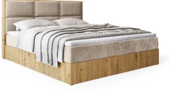Meble Młodzieżowe|Łóżka Młodzieżowe></noscript>BROMARKT Małżeńskie łózko kontynentalne 140x200 cm do sypialni LOFT dąb artisan