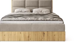 Meble Młodzieżowe|Łóżka Młodzieżowe></noscript>BROMARKT Małżeńskie łózko kontynentalne 140x200 cm do sypialni LOFT dąb artisan