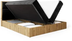 Meble Młodzieżowe|Łóżka Młodzieżowe>BROMARKT Małżeńskie łózko kontynentalne 140x200 cm do sypialni LOFT dąb artisan