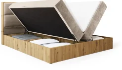 Łóżka Małżeńskie|Łóżka Ze Stelażem>BROMARKT Małżeńskie łózko kontynentalne 180x200 cm do sypialni LOFT dąb artisan