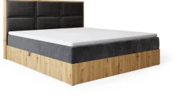 Łóżka Małżeńskie|Łóżka Ze Stelażem></noscript>BROMARKT Małżeńskie łózko kontynentalne 160x200 cm do sypialni LOFT dąb artisan