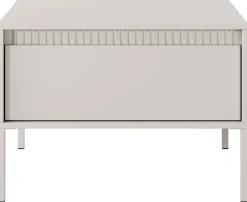 Ławy I Stoliki>LASKI Mały owy stolik kawowy z szufladą 68 cm SAREVO beż