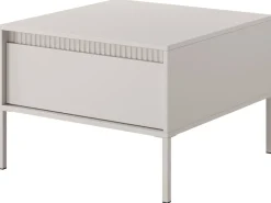 Ławy I Stoliki></noscript>LASKI Mały owy stolik kawowy z szufladą 68 cm SAREVO beż