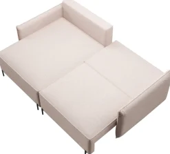 Meble Dla Dzieci|Narożniki></noscript>BROMARKT Mały narożnik do salonu na nóżkach z poduchami i funkcją spania BOCCO biały