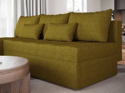 Meble Dla Dzieci|Narożniki></noscript>BROMARKT Mały narożnik z funkcją spania do salonu HOT SLIM musztardowy