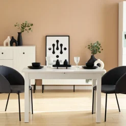 Stoły Rozkładane|Stoły>INTER MEBLE Mały stół rozkładany do jadalni NOSTE 120 cm biały