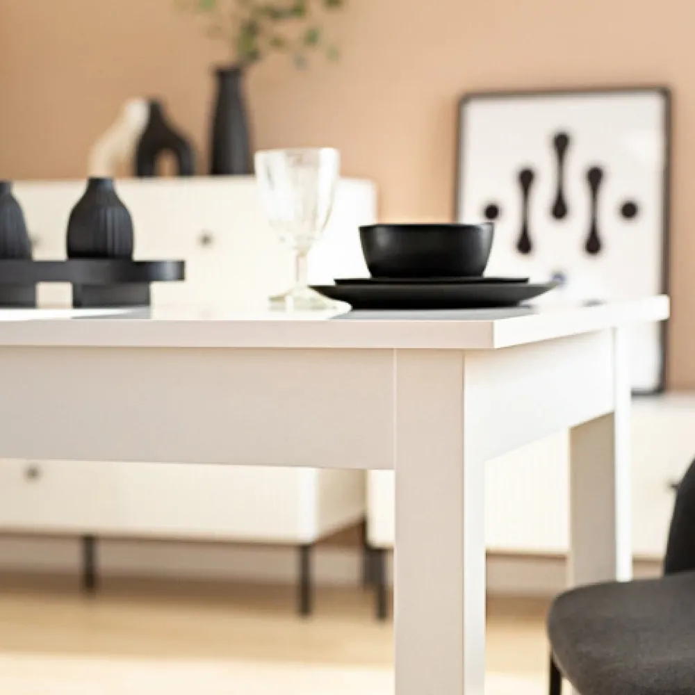 Stoły Rozkładane|Stoły>INTER MEBLE Mały stół rozkładany do jadalni NOSTE 120 cm biały