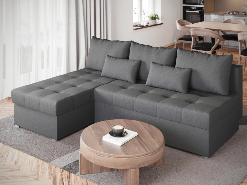 Meble Młodzieżowe|Meble Dla Dzieci>BROMARKT Mały szary narożnik z funkcją spania do salonu HOT SLIM