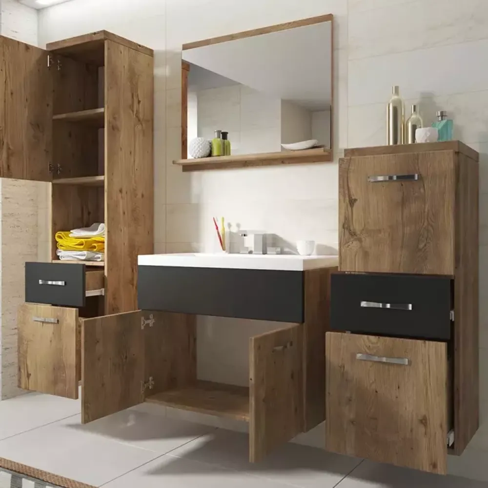 Meble Łazienkowe>BRATEX Meble łazienkowe słupek lustro umywalka szafka ABBA