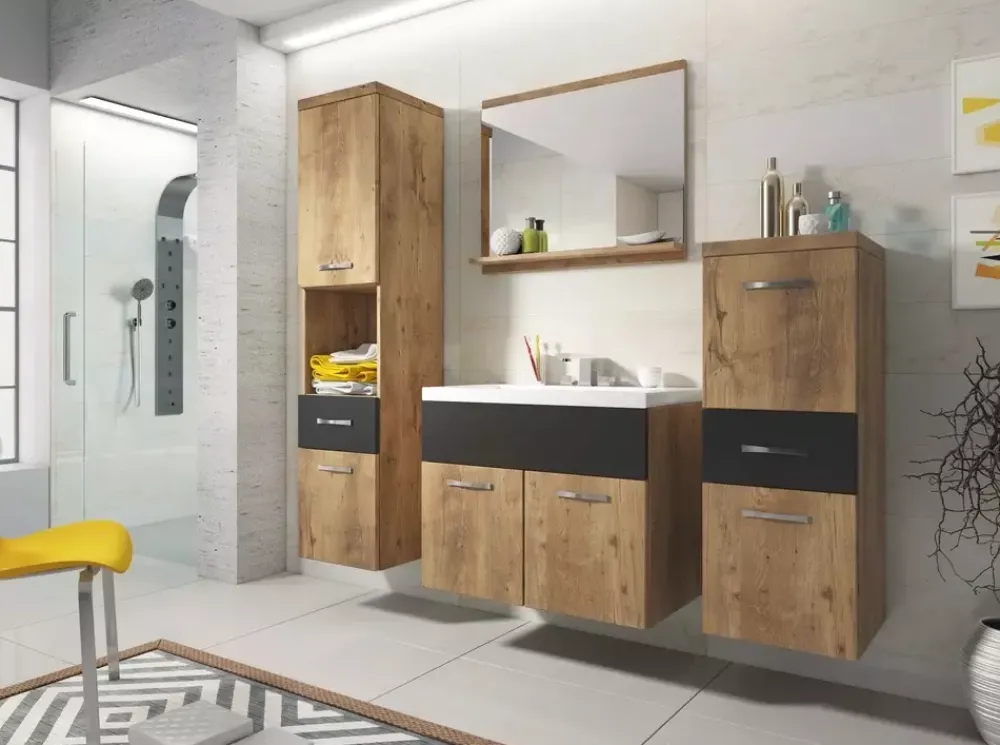 Meble Łazienkowe>BRATEX Meble łazienkowe słupek lustro umywalka szafka ABBA