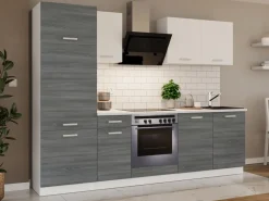 Meble Kuchenne></noscript>Lempert Meble do kuchni z zabudową piekarnika 260 cm TONY dąb ribbeck