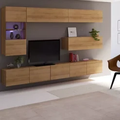 Zestawy Mebli Młodzieżowych|Meblościanki>GiB Meble Meble do pokoju dziennego MODERN 4 dąb złoty