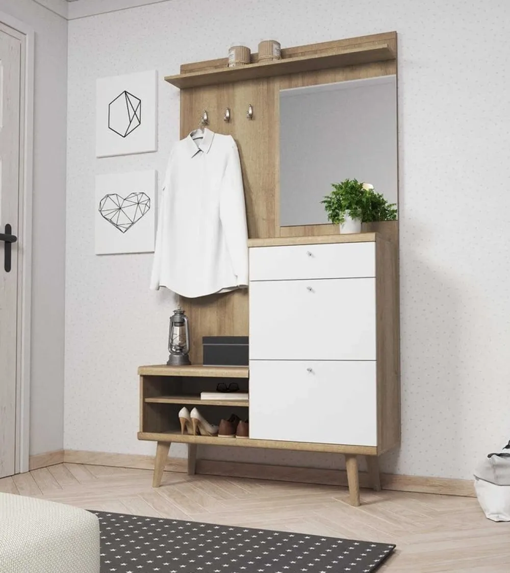 Garderoby|Szafy Z Lustrem>PIASKI Meble do przedpokoju styl skandynawski PRIMA