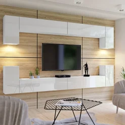 Zestawy Mebli Do Salonu|Meblościanki>BROMARKT Meble do salonu połysk PREMIUM biały