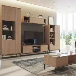 Zestawy Mebli Do Salonu>GiB Meble Meble do salonu nowoczesne QUARTE Dąb Hikora