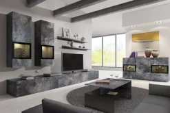 Zestawy Mebli Do Salonu>Helvetia Meble do salonu zestaw BARRET beton ciemny