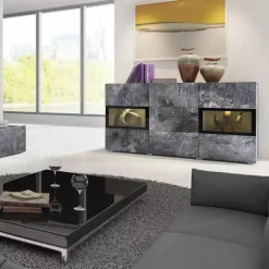 Zestawy Mebli Do Salonu></noscript>Helvetia Meble do salonu zestaw BARRET beton ciemny