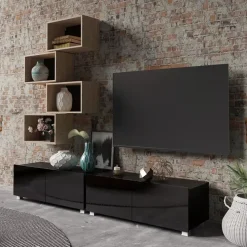 Zestawy Mebli Młodzieżowych|Meblościanki>GiB Meble Meble systemowe czarny połysk MODERN 30