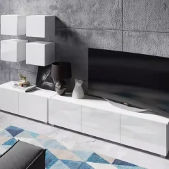 Zestawy Mebli Młodzieżowych|Meblościanki>GiB Meble Meble w połysku do salonu MODERN 18 biały