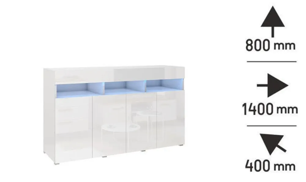 Meblościanki|Zestawy Mebli Do Salonu>BROMARKT Meblościanka biała połysk 280 cm PREMIUM biały