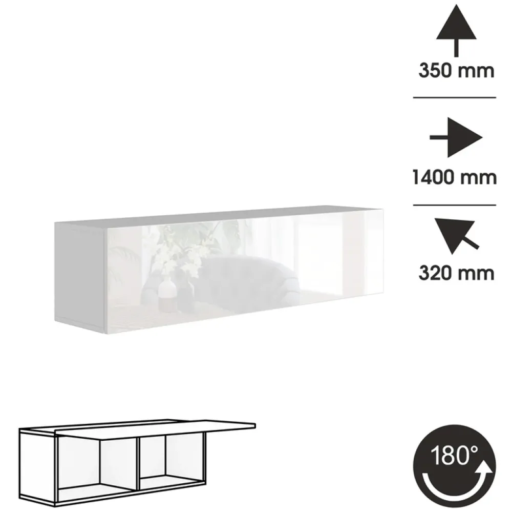 Meblościanki|Zestawy Mebli Do Salonu>BROMARKT Meblościanka biała połysk 280 cm PREMIUM biały