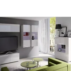 Zestawy Mebli Młodzieżowych>GiB Meble meblościanka biała połysk MODERN 12 biały