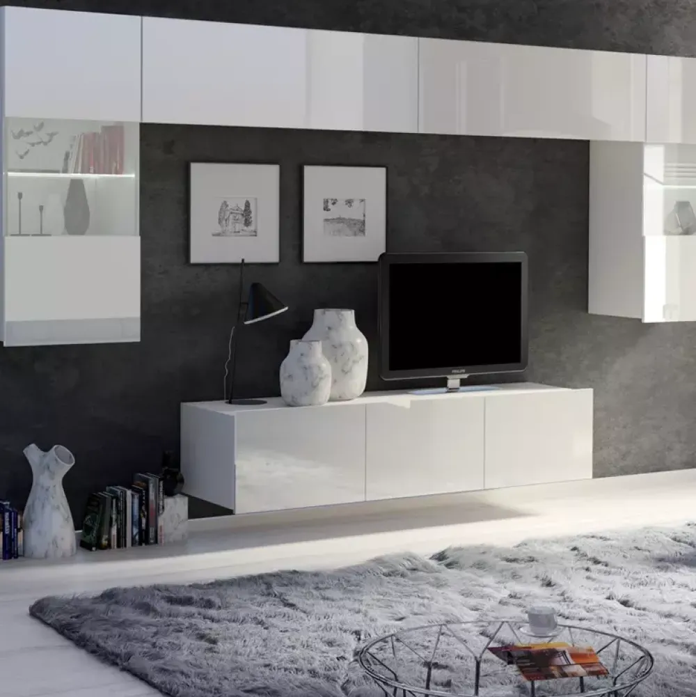 Meblościanki|Zestawy Mebli Młodzieżowych>GiB Meble Meblościanka biała połysk MODERN 2 biały