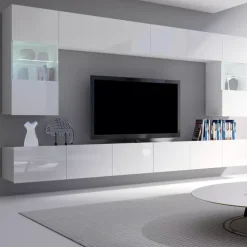 Meble Młodzieżowe|Zestawy Mebli Do Salonu>GiB Meble Meblościanka biała połysk MODERN 1 biały połysk