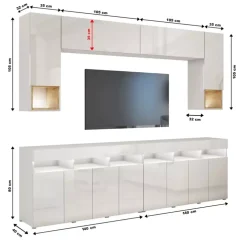 Meblościanki|Zestawy Mebli Do Salonu>BROMARKT Meblościanka biała połysk PREMIUM biały