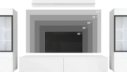 Meblościanki></noscript>BRATEX Meblościanka biały połysk beton VELLORE XL