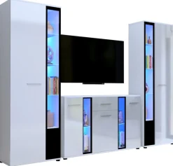 Meblościanki></noscript>Meblohand Meblościanka CUBE XL biały połysk